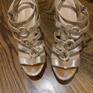 Enzo Angiolini metallic cork espadrilles